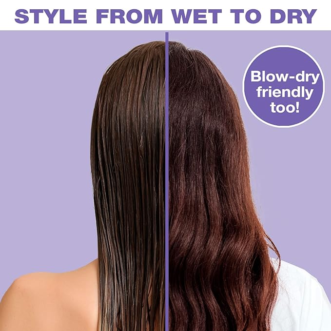 The Knot Dr. hair brush by Conair - Detangling hair brush - Removes Knots and Tangles in wet or dry hair - curly hair brush - Purple