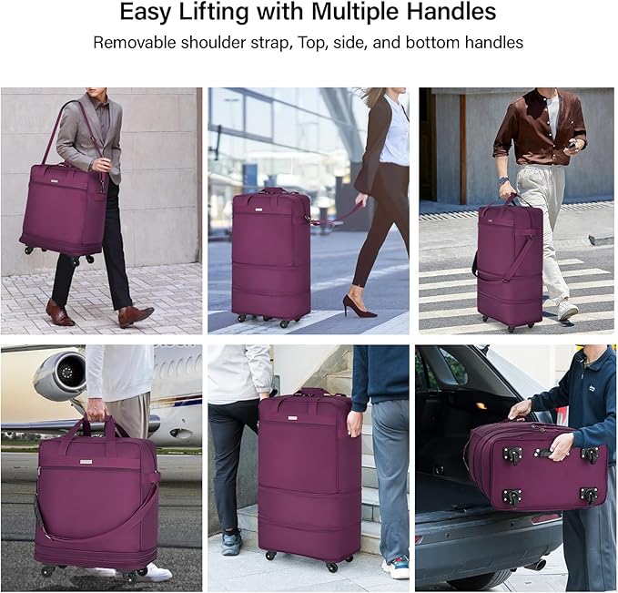 Hanke Suitcases with Wheels Expandable Foldable Luggage Bag Suitcase - Image 7