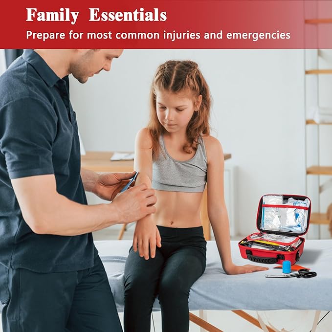 First Aid Kit 340 Piece, Premium Waterproof Hard Shell Medical Kit - Image 6