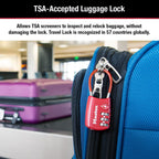 TSA Approved Combination Luggage Lock (Blue / 4 Pack)