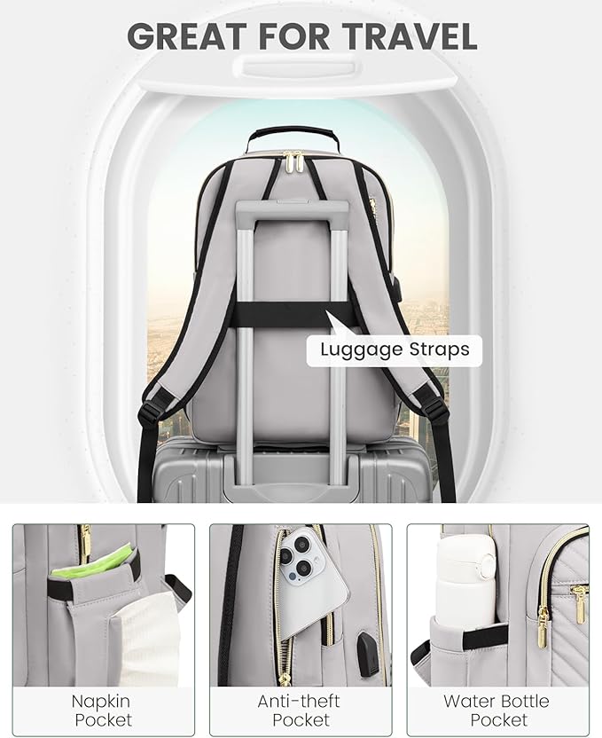 LOVEVOOK Laptop Backpack Purse for Women, Work Travel Computer Bags, College - Image 4