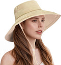Sun Hats for Women Wide Brim Ponytail UV Protection Beach Hat Packable by Beurlike