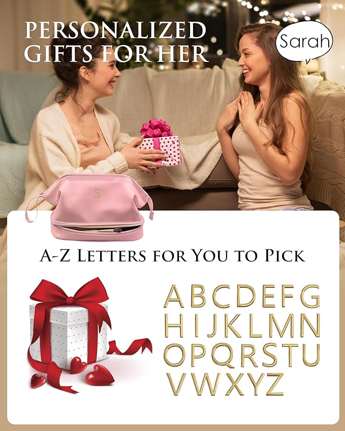 Dorm Room Essentials for Girls-Bride Gift-Makeup Bags, Personalized Cosmetic Bag - Image 6