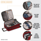ZDX Expandable Luggage with 4 Spinner Wheels (Carry-On 21 Inch / Brick)