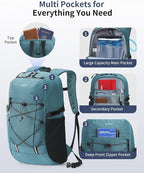 ECOHUB Hiking Backpack 30L Travel Backpack Lightweight Casual Daypack Water - Image 3