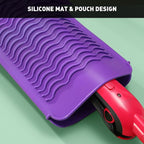 ZAXOP Resistant Silicone Mat Pouch for Flat Iron, Curling Iron,Hot Hair Tools (Purple)