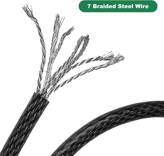 20 ft x 1/2" Heavy Duty Cut-Proof Security Cable | Flexible Vinyl-Coated - Image 3