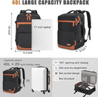 40L Travel Backpack with USB Charging Port, Water-Resistant Carry On Backpack - Image 6
