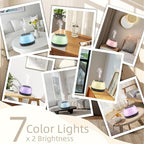 300ML Essential Oil Diffuser - 8-Hour Aromatherapy with Remote Control, 7-Color LED Lights, 4 Timer Settings for Home