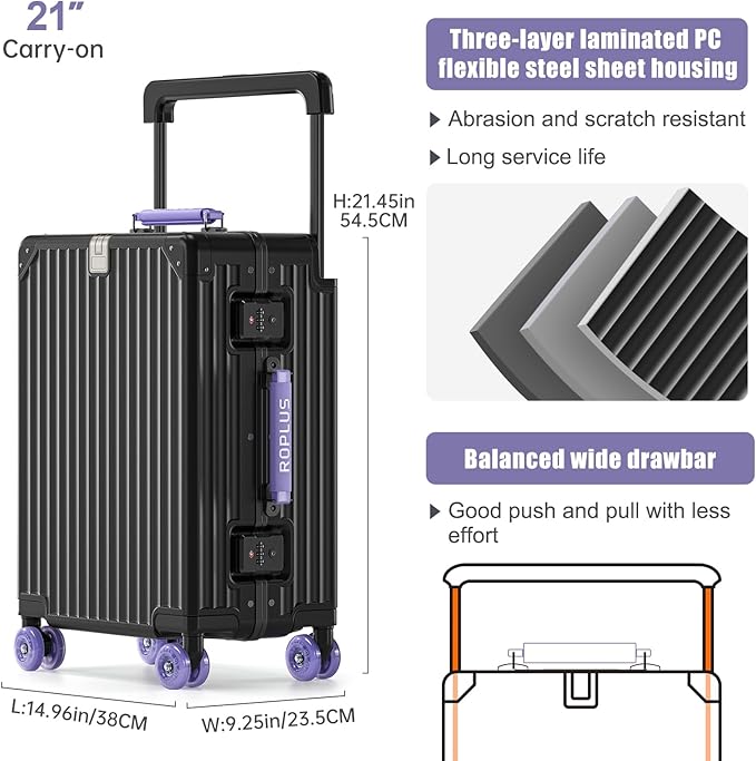 Aluminium Frame Carry on Luggage - Image 6
