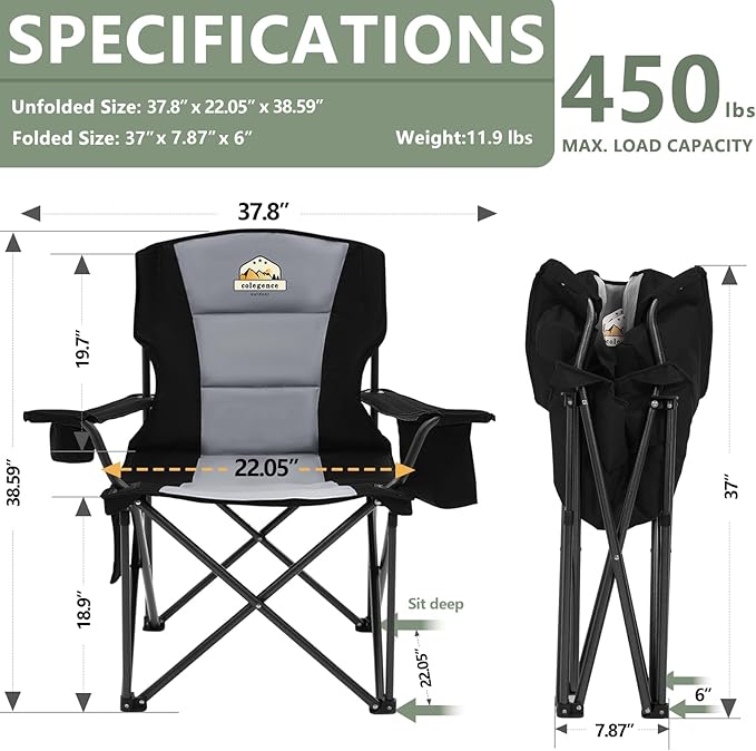 Oversized Folding Camping Chairs - Image 3
