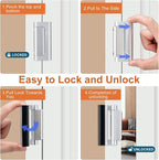 2 Pack Home Security Door Lock, Childproof Door Reinforcement Lock, - Image 5