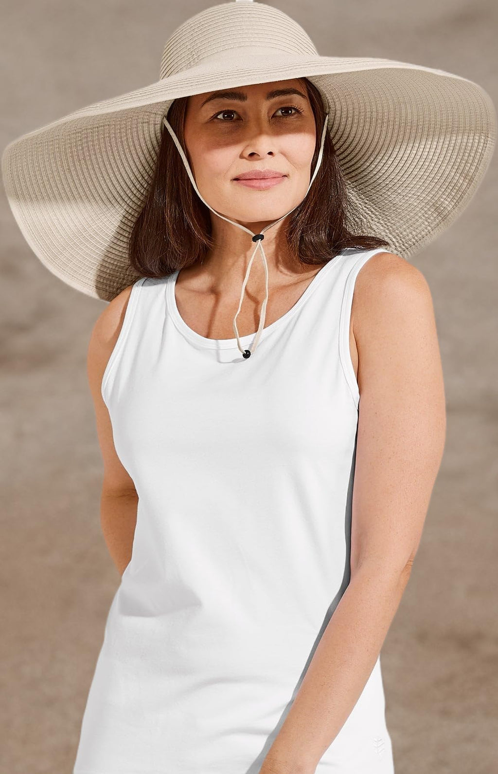 Women's Ultra Wide Sun Hat (One Size / Tan Convertible Roll & Snap)