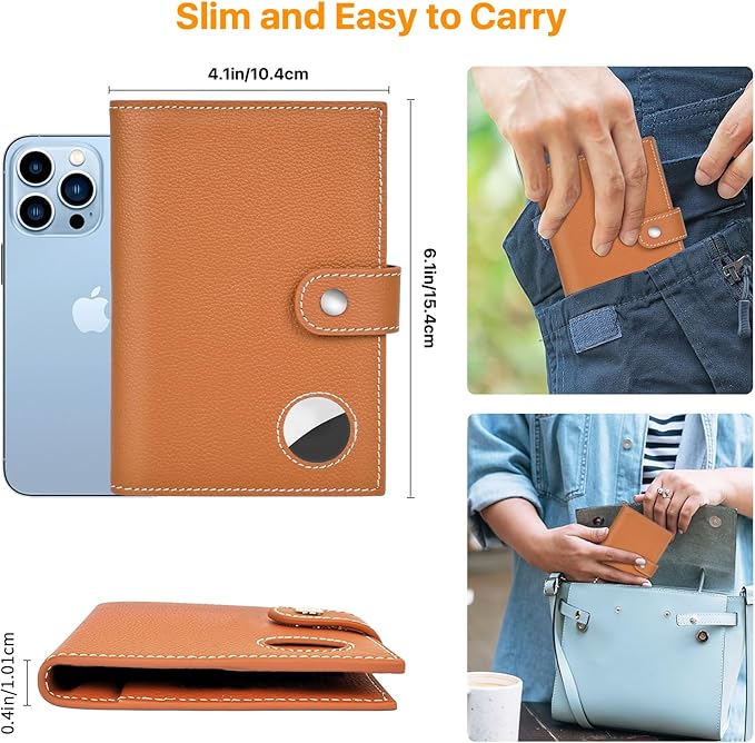 Genuine Leather Passport Holder, RFID Blocking Travel Wallet - Image 3