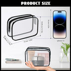 16 Pieces Clear Cosmetic Bags PVC Clear Makeup Bags TSA Approved Toiletry Bag - Image 2