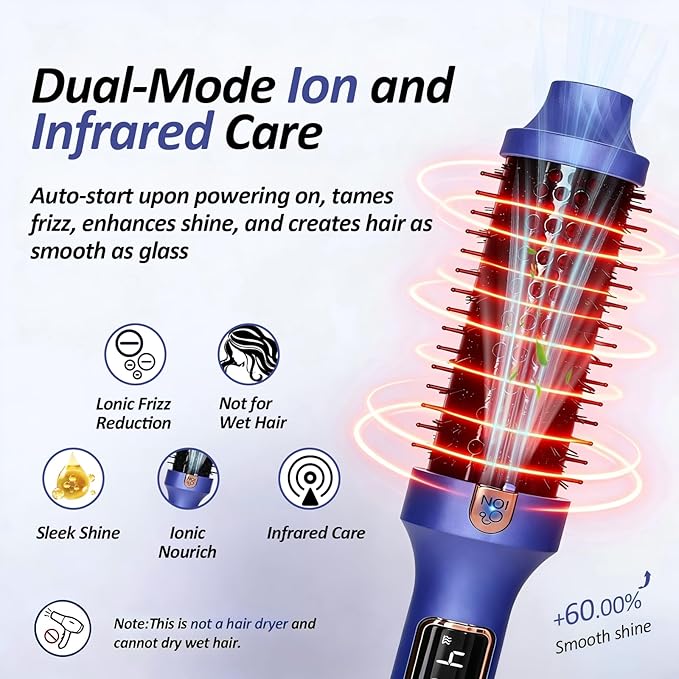 Upgraded Multi-Function Thermal Comb with Ion Infrared Technology 5 Adjustable Temperature Settings 30-Second Rapid Heating Effortlessly Create Salon-Quality Styles
