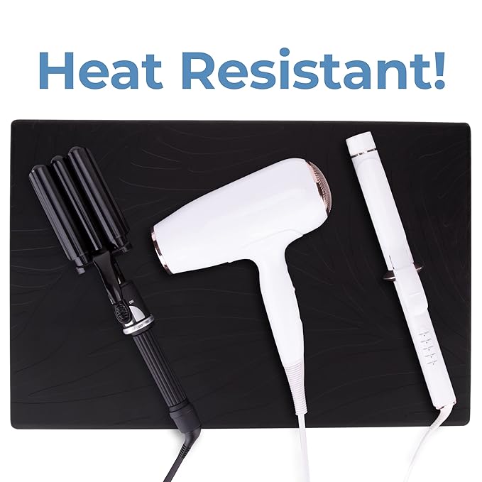 Heat Resistant Station Mat for Hair Straightener, Flat Iron, Curling Iron and Hot Styling Tools (1 Pack (Larger Size 16"x24"))