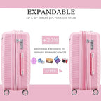 Campfun Luggage 4 Piece Sets, Expandable Carry On Luggage Set Hardshell PP - Image 3