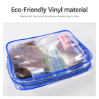 3Pcs Crystal Clear PVC Travel Toiletry Bag Kit - Image 2