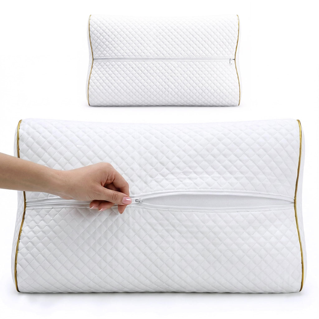 Travel Memory Foam Cervical Pillow (Travel 18 x 12 x 5")