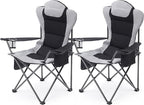 2 Pack Camp Chairs for Heavy People, Outdoor Folding Camping Chairs by Aohanoi