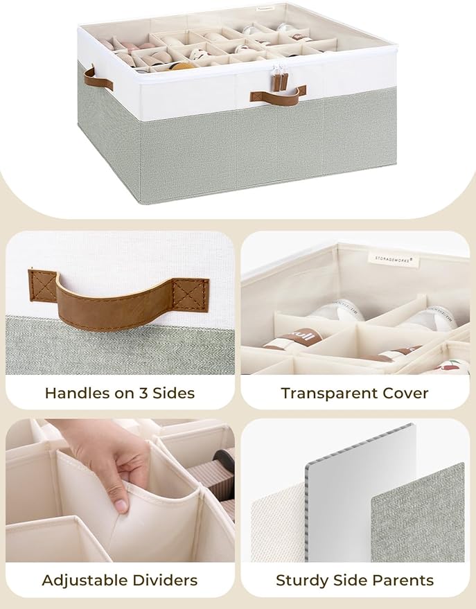 StorageWorks Shoe Organizer for Closet, Fits up to 24 Pairs, Shoe Cubby Storage - Image 2