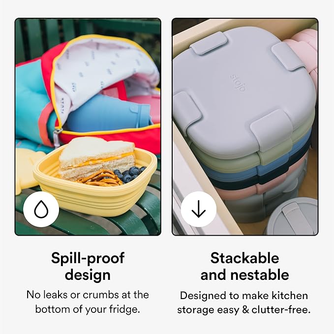 STOJO Collapsible Sandwich Box – 24oz, Reusable Food Storage Container - Image 4