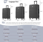Merax Luggage Sets of 3 Piece Carry on Suitcase Airline Approved, Hardcase - Image 2
