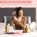 Quccefods Heat Resistant Mat Large Silicone Hot Hair Tools Holder for Curling Irons Flat Iron Hair Straightener Mat Portable Vanity Pad Accessories/Organizer