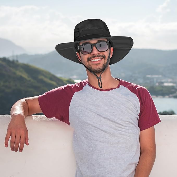 Sun Hat for Men/Women, UPF 50+ Fishing Hat, Waterproof Wide Brim Bucket Hat - Image 5