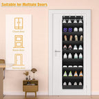 Over The Door Shoe Organizer Storage Fit 16-24 Pairs Hanging Shoe Rack Organiser - Image 5
