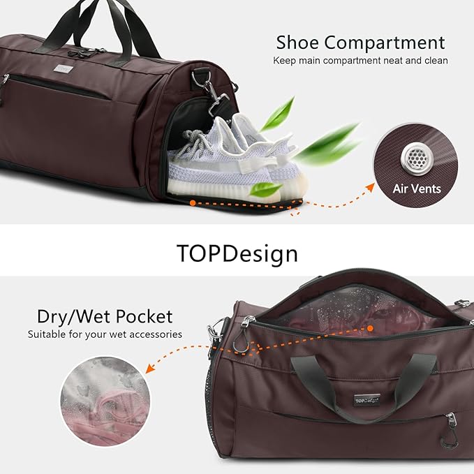 TOPDesign Gym Bag for Women & Men, Unisex Duffel Bag - Image 6