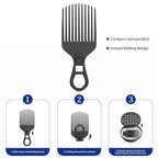 Silicone Curl Brush,Africa Comb,Magic Curly Hair Brush Twist Hair,Afro Pick,Men Women Boys Girls Wave Curler Tool,1 Set Black