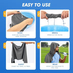 3 Pack Cooling Hoodie Towels for Neck and Face, UPF 50 Sun Protection & Instant - Image 3