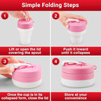 Protein Shaker Bottle Pink Collapsible - Image 4