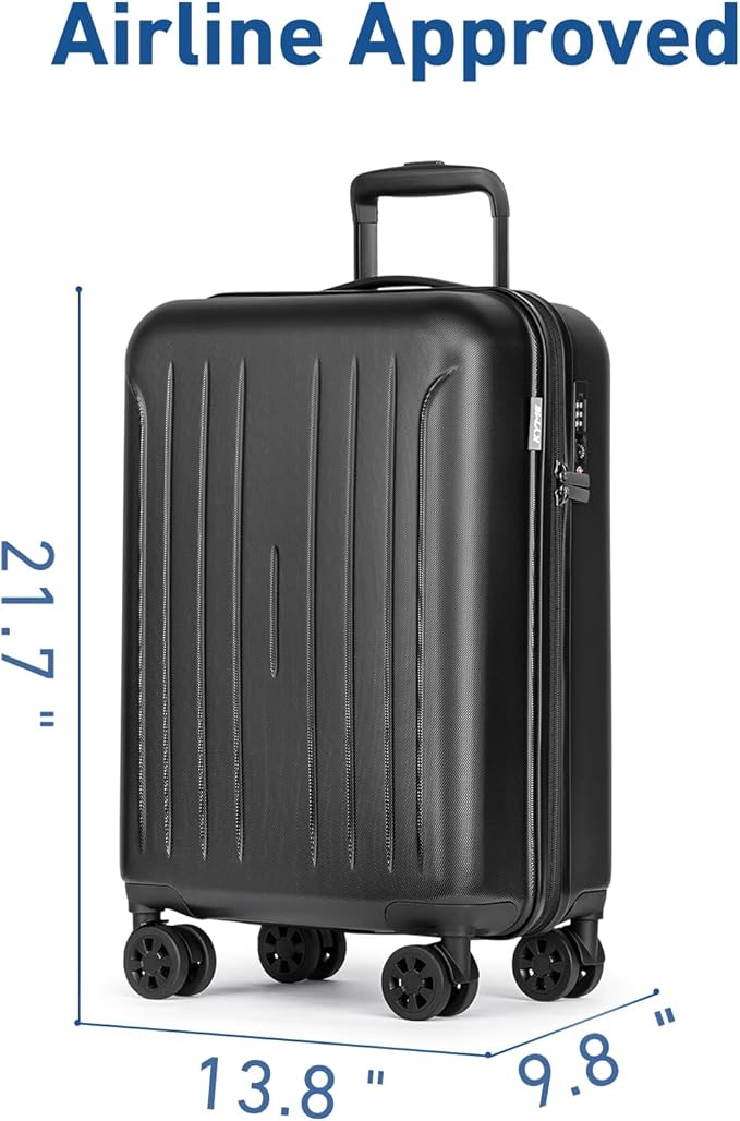 KYME Suitcase Hardshell With Double Spinner Wheels, PC+ABS TSA Lock Travel - Image 4