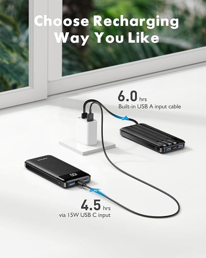 charmast Portable Charger with Built in Cables, Power Bank with Cords Wires - Image 5