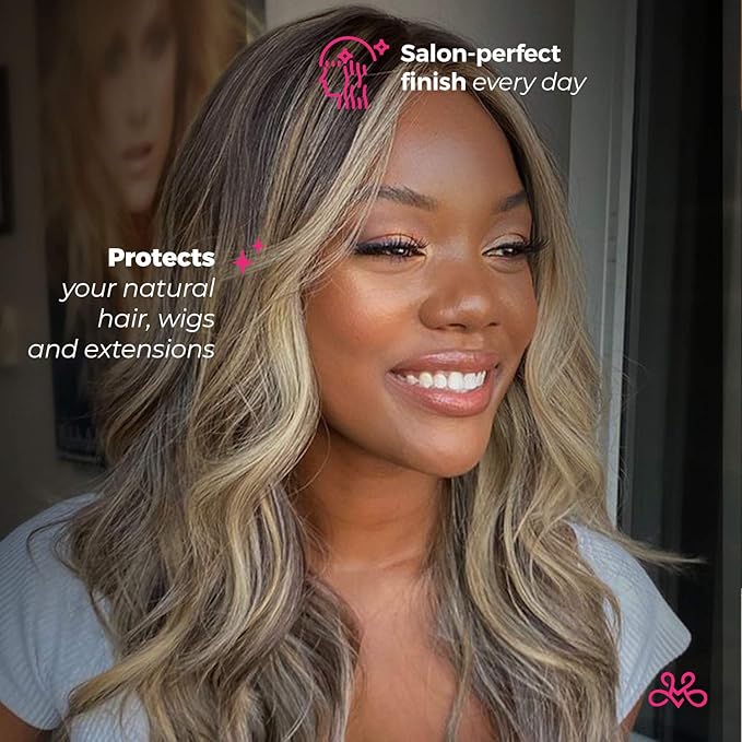 Milano Collection Women’s Gentle No-Tangle Wet & Dry Speed Styling Wide Bristle Wig Brush for Human Hair Wigs, Synthetic Wigs & All Types of Human Hair (Mini)