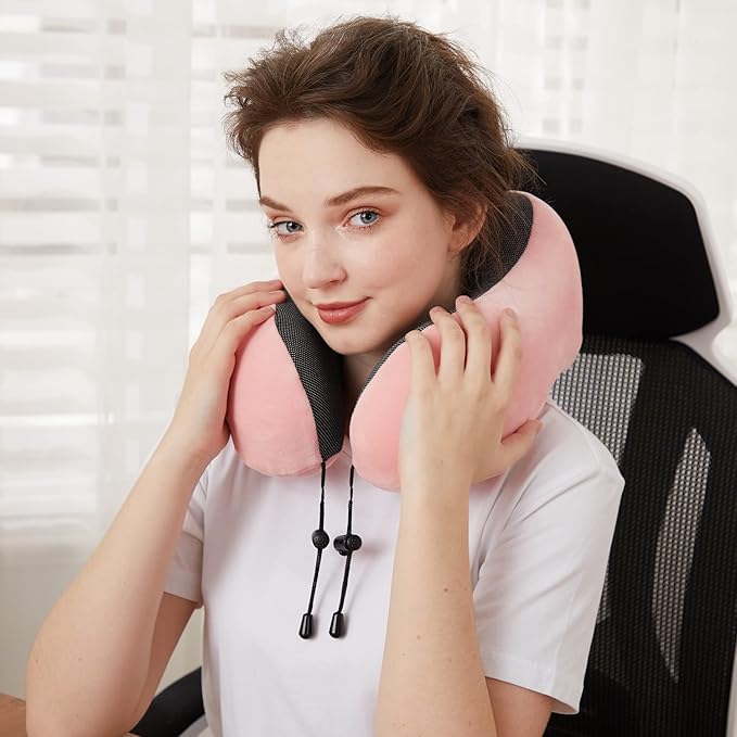 Travel Pillow, Best Memory Foam Neck Pillow Head Support Soft Pillow - Image 4