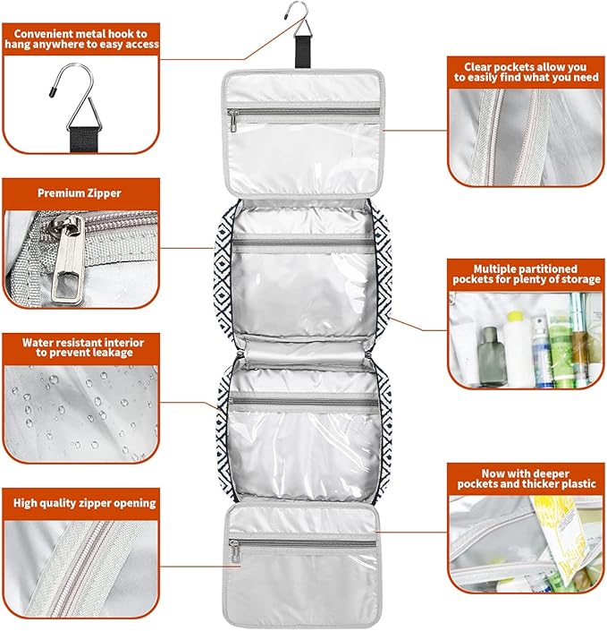 Hanging Travel Toiletry Bag, Large Capacity Cosmetic Travel Toiletry Organizer - Image 6