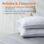 Amazon Basics Down Alternative Bed Pillow, Medium Density - Image 4