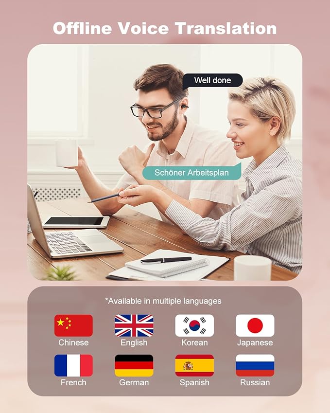 Ai Translation Earbuds Real Time, 163 Languages & Accents Translator Earbuds - Image 3