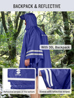 SaphiRose Hooded Rain Poncho Waterproof Raincoat Jacket - Image 6