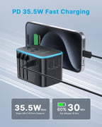 Universal Travel Adapter, VINTAR 35.5W International Power Adapter - Image 2
