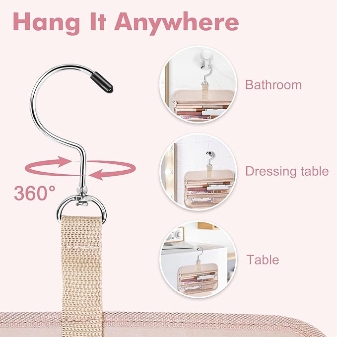 Wedama Toiletry Bag for Women, Large Cosmetic Travel Bag, Hanging Toiletry Bag - Image 5