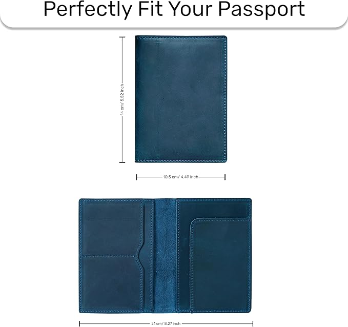 HIFA Leather Passport Holder, Handmade Passport Cover - Image 6