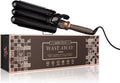 Almost Famous Wave Away Triple Barrel Clip Curling System, 3 Barrel Curling, Crimper with LCD Temp Display, Professional Beauty Tool, Temperature Adjustable (Charcoal Black)