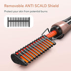 Terviiix Electric Hot Comb for Lace Front Wigs, Pressing Combs for Black Women Hair, Anti-Scald Straightening Comb with Keratin & Argan Oil Infused Teeth, Temperatures Adjustable, 60 Min Auto Shut Off