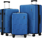 SHOWKOO Luggage Sets 3 Piece Hardside Expandable Lightweight PC Suitcase Sets by SHOWKOO