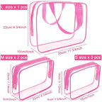 APREUTY Clear Makeup Bags, TSA Approved 6 Pcs Cosmetic Makeup Bags Set Clear PVC - Image 3